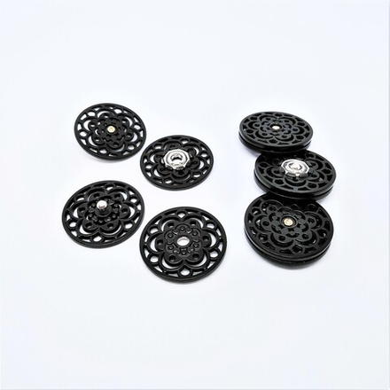 Кнопки №1250, 21мм, цв.мат.черный (MS K-86)