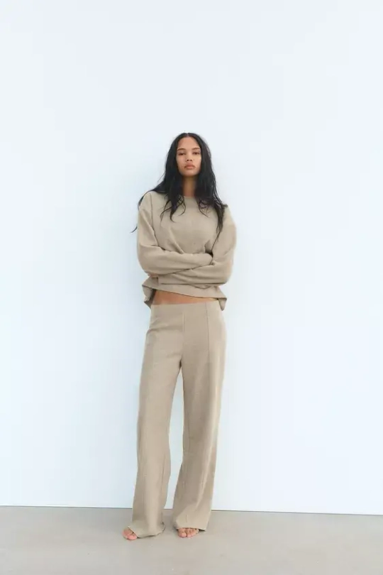 ZARA МЯГКИЙ СВИТЕР, ЗЕЛЕНЫЙ С МЕЛАНЖЕВЫМ ЭФФЕКТОМ