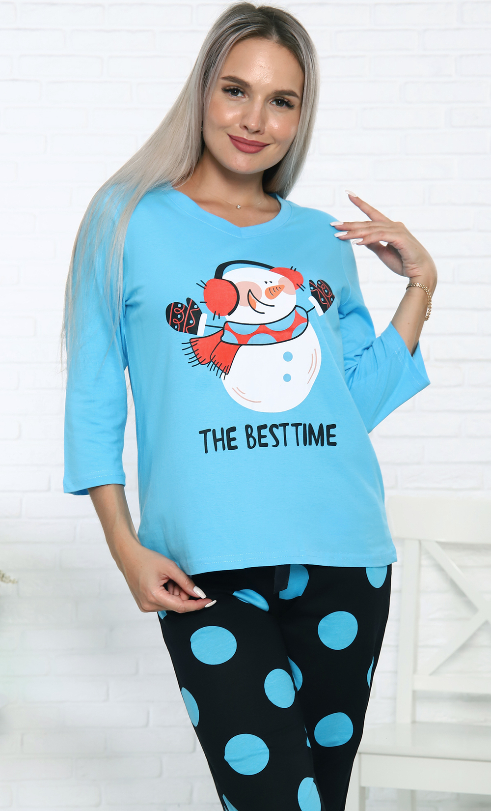 Пижама женская штаны+футболка 3/4 ТК-3850