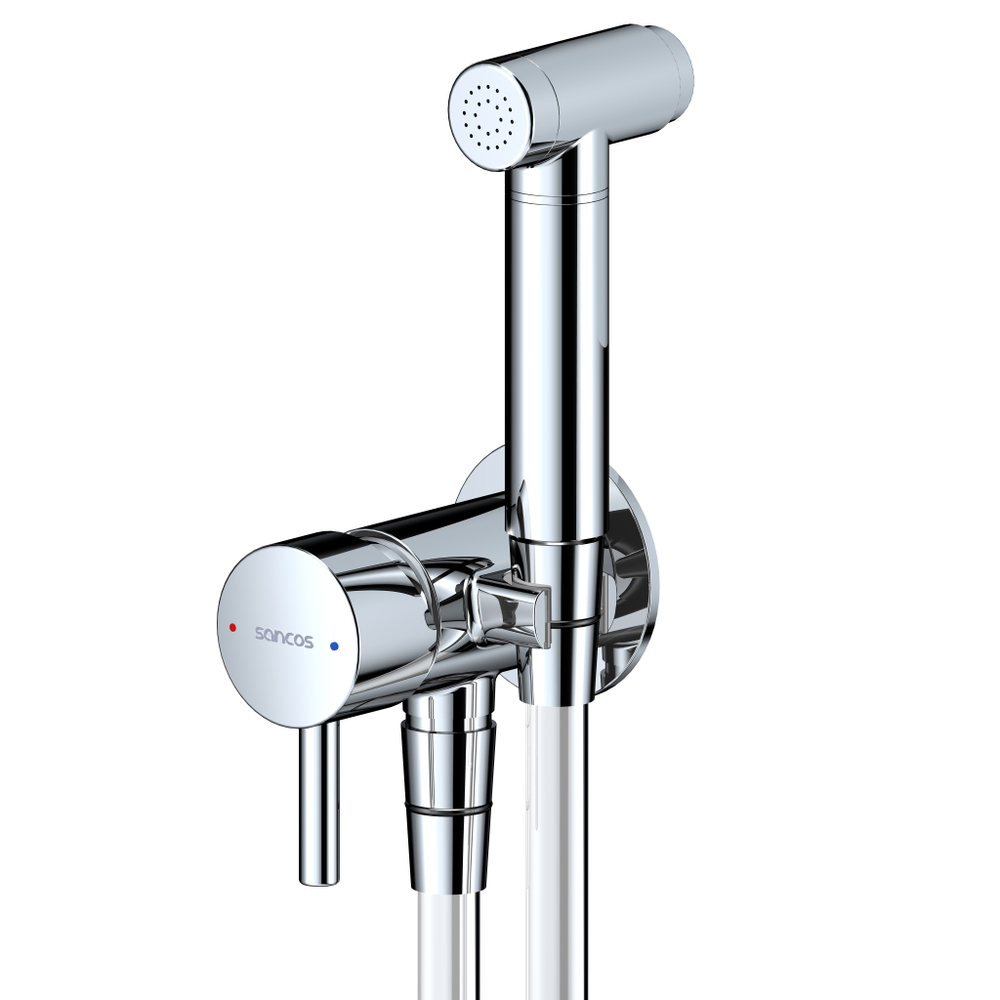 Гигиенический душ Sancos Atom со смесителем, цвет хром глянцевый