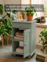 Тумба Лена однодверная из сосны, с ящиком (нижняя часть буфета Лена), эвкалипт