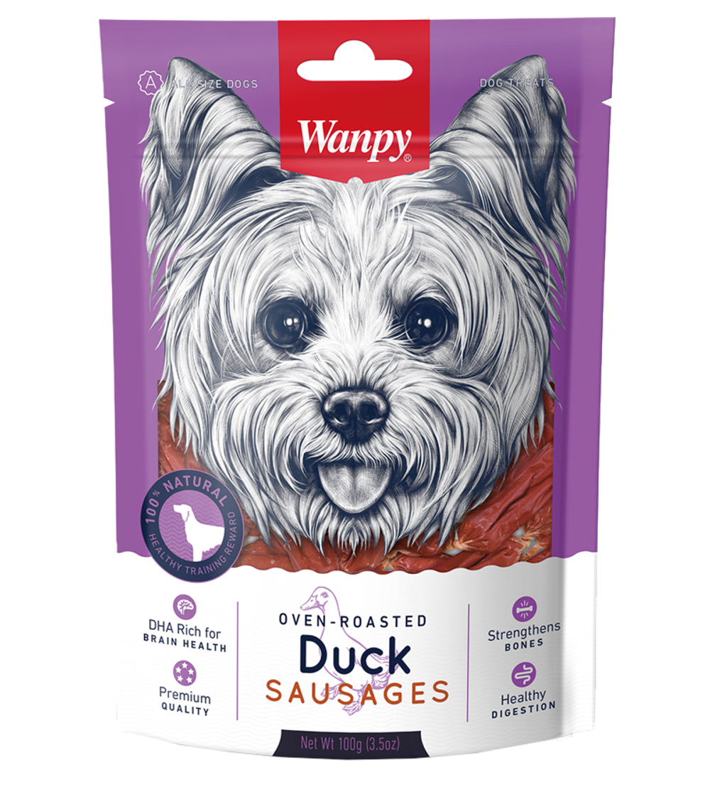 Wanpy Dog Лакомство для собак Утиные сосиски, 100гр.