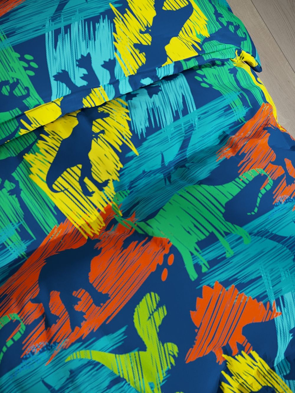 Пододеяльник перкаль Сказка "Дино" 1,5-спальный на молнии 145x205 см