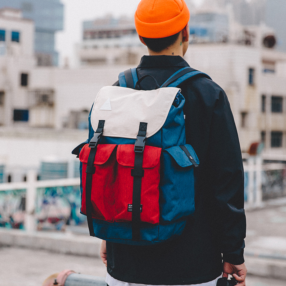 ACROSS Polyester Backpack Laptop Bag Regular Unisex Multicolor