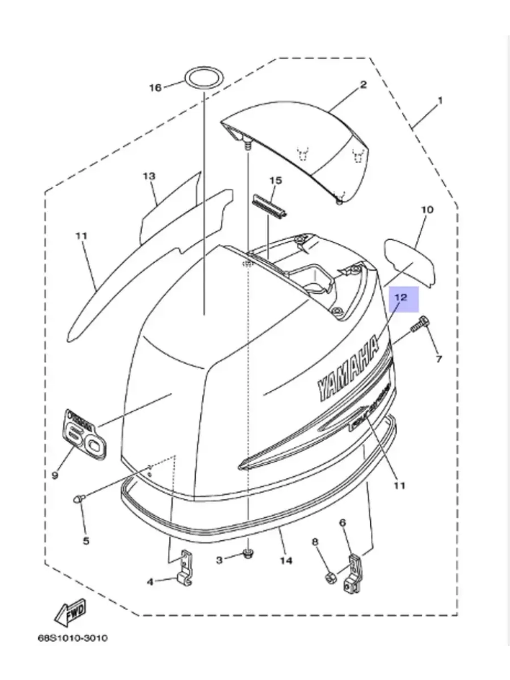 Наклейка для лодочных моторов 69W4268200