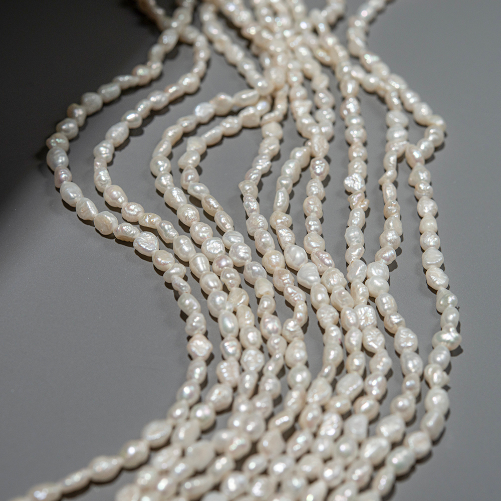 Жемчуг культивированный фриформ, белый, 3,5*5мм