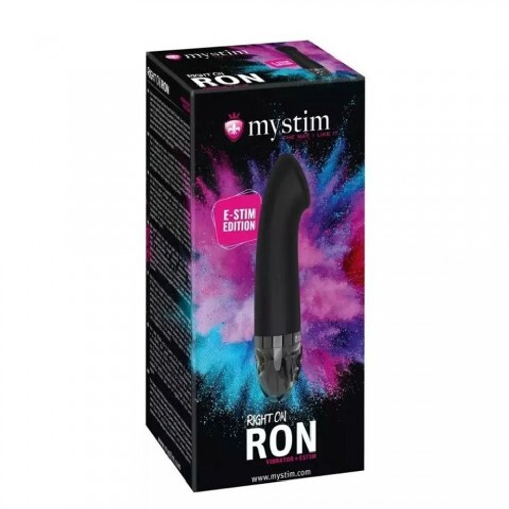 Вибратор Mystim Right on Ron с электростимуляцией, черный