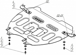 Защита стальная 2 мм Д,КПП Honda CR-V; V=1,5; 2,0 Hybrid; 4WD; АКПП; c 2022 г MOTODOR.70805