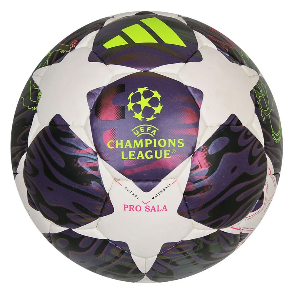 Мяч футзал. ADIDAS UCL Pro Sala JX9102, р.4, FIFA Quality Pro, 32п, ПУ, руч.сш, бело-фиолетовый