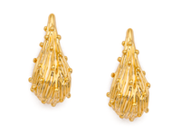 Серьги-гвоздики "Фактурные капли" 25мм