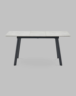 Стол Batu new 120-160/80/76 столешница ЛМДФ ароза светлая подстолье металл черный