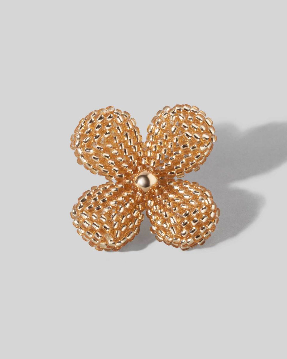 Пуссета Beaded Flower Gold