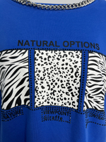 Футболка Archie 6688 удлиненная с цепочкой и надписью Natural Options однотонная