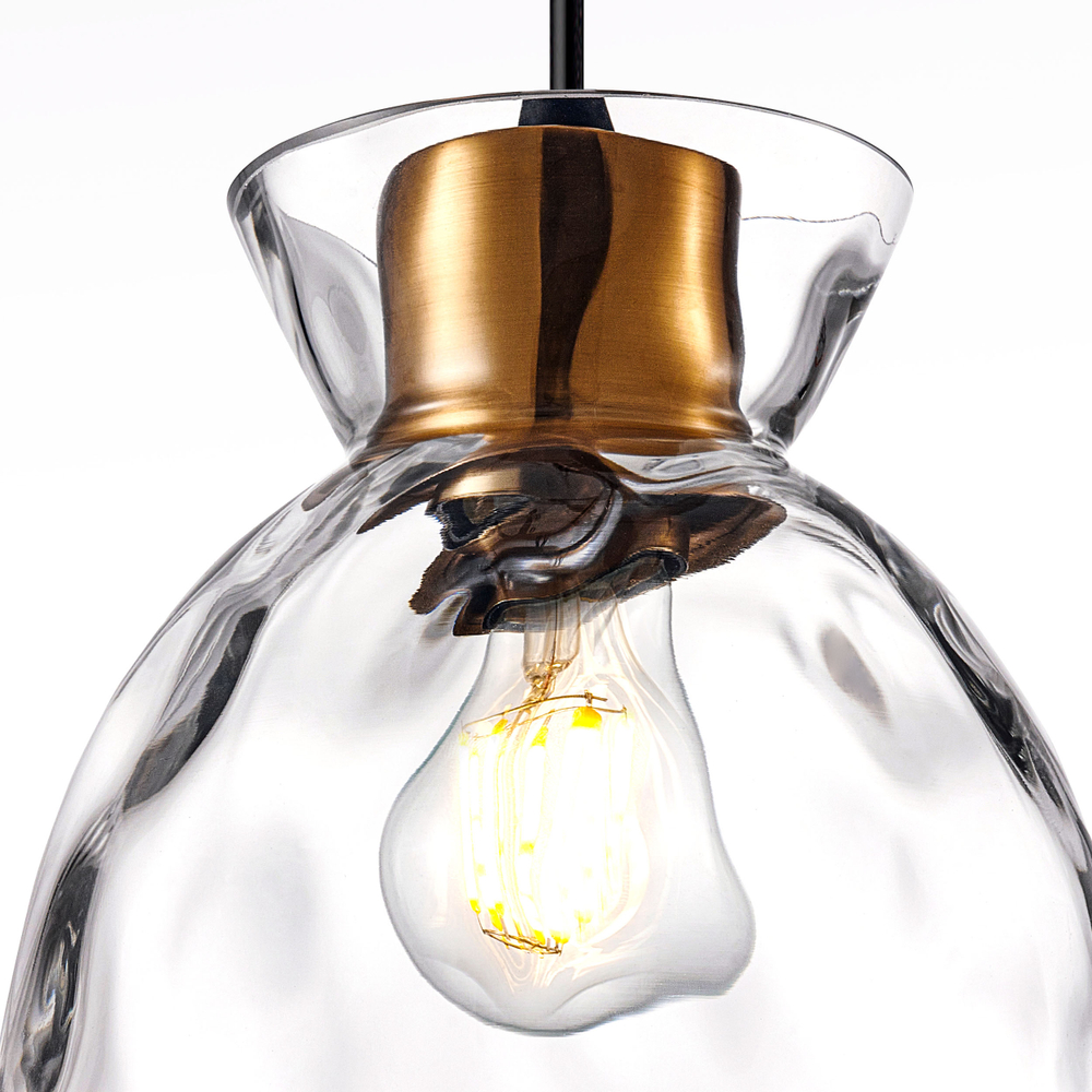 806110 Подвес NUBELLA 1х12W (led) E27 ЧЕРНЫЙ/БРОНЗА/ПРОЗРАЧНЫЙ