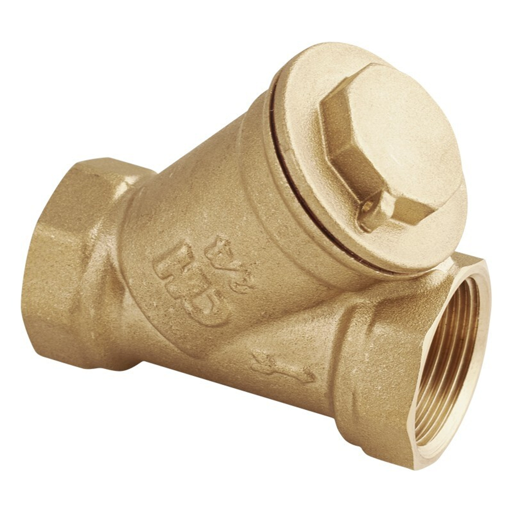 Фильтр сетчатый латунный DN 40 PN 16 муфтовый, косой, грубой очистки AquaHit FW.110.08