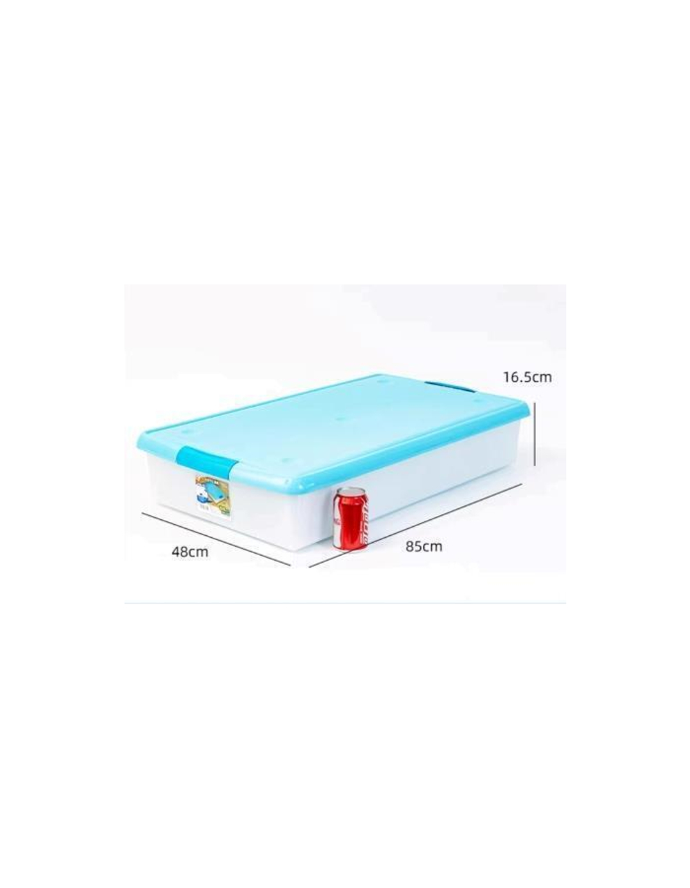 Короб для хранения IRIS THIN BOX 85л, прозрачный-голубой
