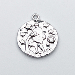 Подвеска Знак Зодиака Водолей, цвет серебро (родий), фианит, размер 16*14 мм, цена за 1 шт