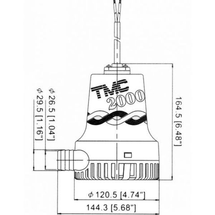 Насос осушительный 2000GPH, 24В