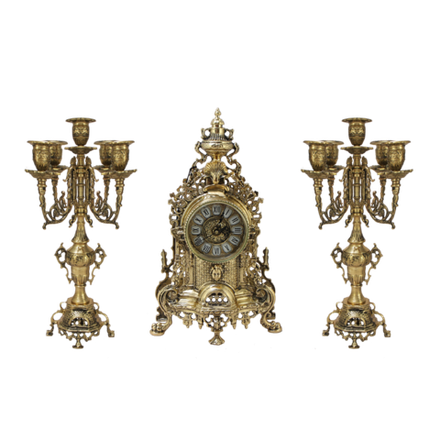 Bello De Bronze Каминные часы с канделябрами "Париж", "золото"