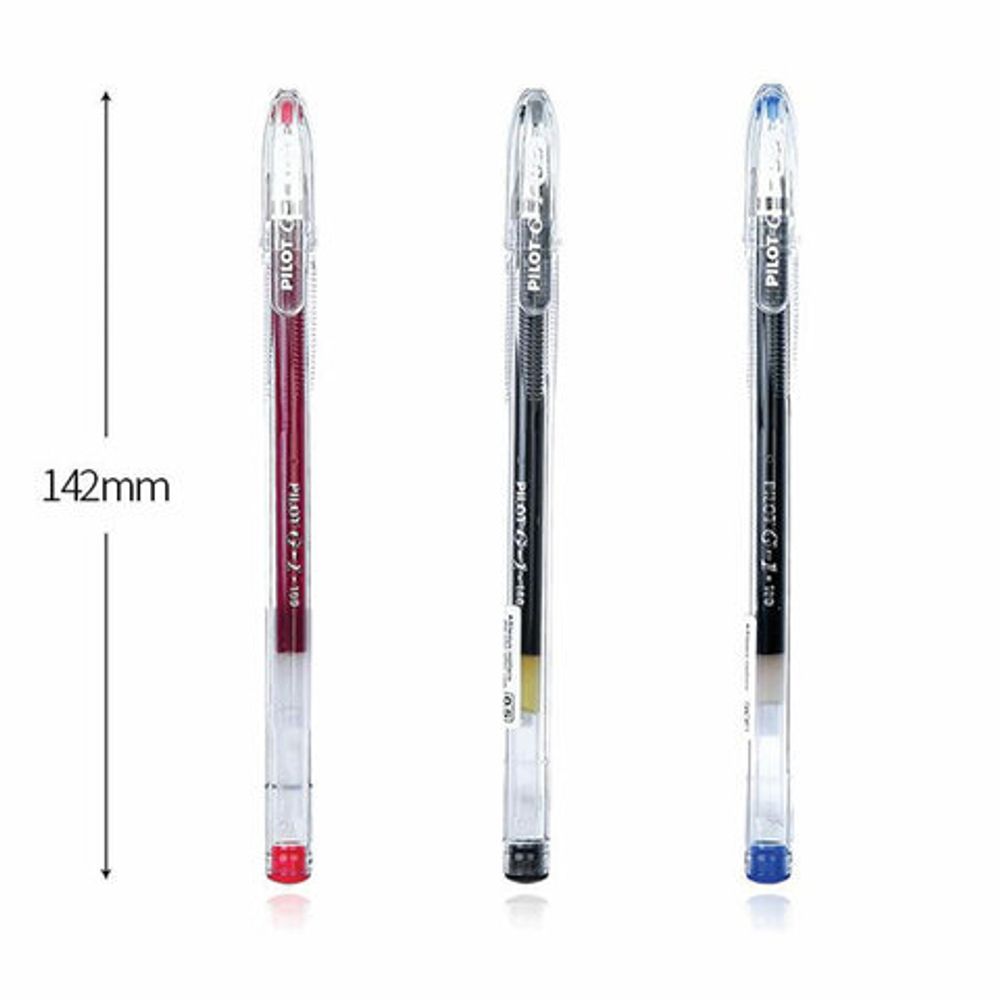 Ручка гелевая PILOT "G-1", КРАСНАЯ, корпус прозрачный, узел 0,5 мм, линия письма 0,3 мм, BL-G1-5T