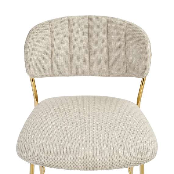 Полубарный стул Eirill, серый шенилл с золотыми ножками