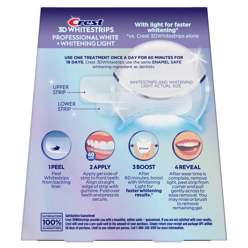 Отбеливающие полоски для зубов Crest 3D Whitestrips Professional White Light