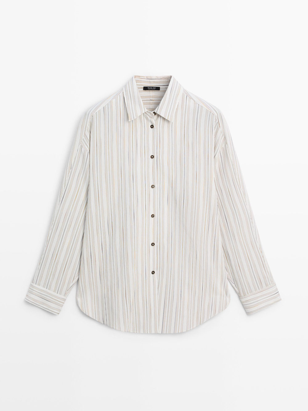 Massimo Dutti Рубашка из струящейся ткани в полоску, белый