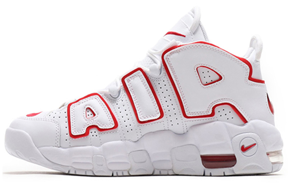 Кроссовки Nike Air More Uptempo White Varsity Red Outline" (Женская размерная сетка)