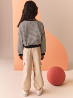 Толстовка укороченная для девочки Next N90-183, Черный, Белый