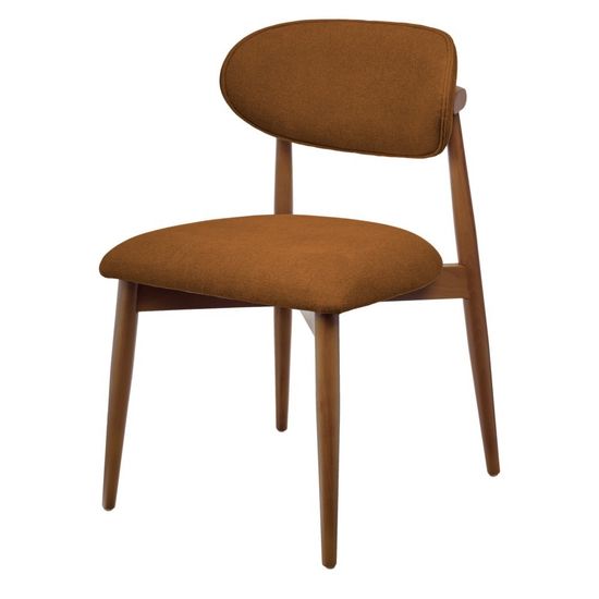 Стул Lucas 3 терракотовый букле с ножками цвета орех