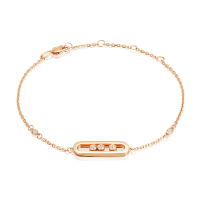 Браслет из красного золота с фианитами