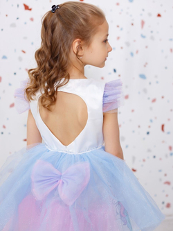 Нарядное платье Единорожки с длинным шлейфом пышное