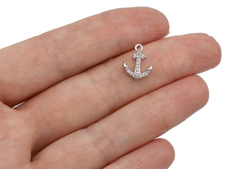 Подвеска "Якорь" 12,5мм со стразами