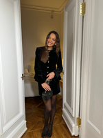 Юбка из бархата мини черная