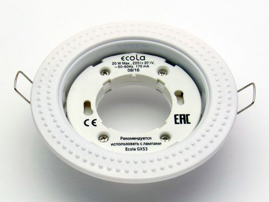 Спот Ecola GX53 220V 38*106 белый FW53H4ECB
