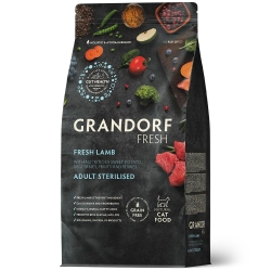 Grandorf Fresh, Fresh Lamb, Adult Sterilised для стерилизованных или пожилых кошек (Свежее мясо ягнёнка с бататом)