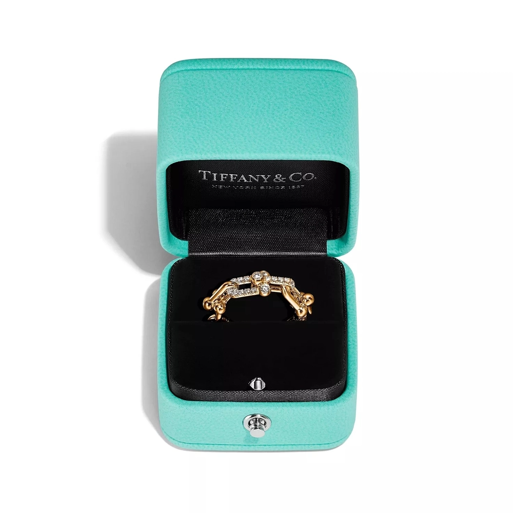 Кольцо из жёлтого золота 18k c бриллиантами, Tiffany 💠Hard Wear Small link