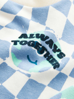 Толстовка для мальчика Next E60-821, Молочный, Голубой