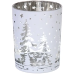 Подсвечник «Снежный лес» 10*12,5 см, Белый