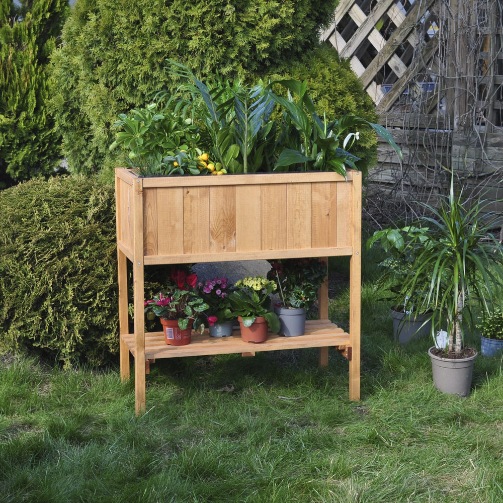 Цветочница 76х40х80, кашпо деревянное, из массива сосны