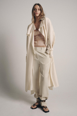 ZARA ТОП ИЗ ПОЛУПРОЗРАЧНОЙ ТКАНИ С ДЕКОРАТИВНОЙ СТРОЧКОЙ, ТЕЛЕСНО-РОЗОВЫЙ