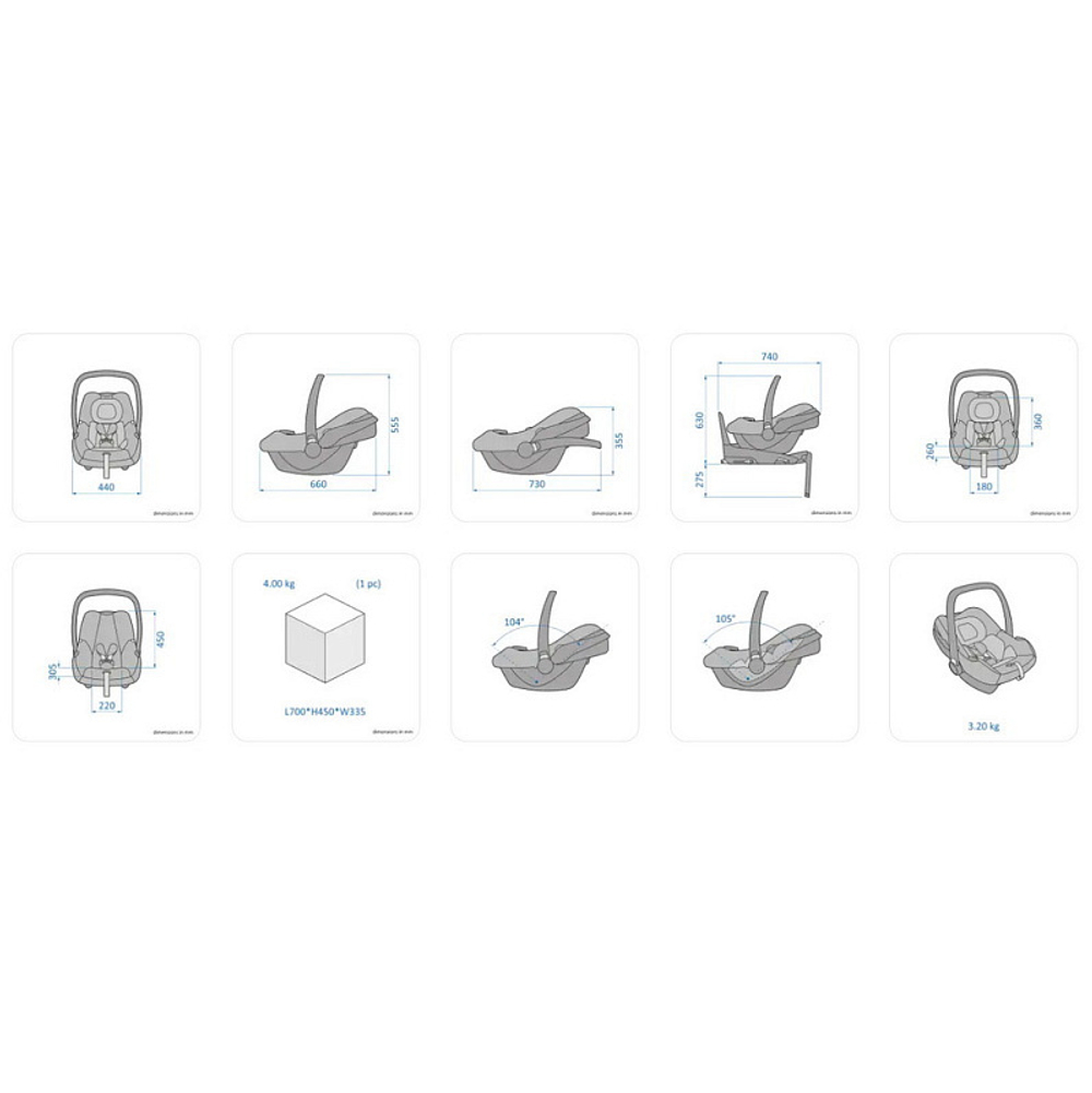 Детская коляска Maxi-Cosi Leona2 Oria 3 в 1 с автокреслом CabrioFix Essential graphite 1204403110 Twillic Green/1507750111 Essential Graphite