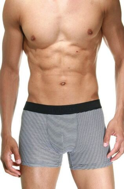 Хлопковые трусы-боксеры в тонкую полоску (Размер: XXL) (Цвет: белый с черным)