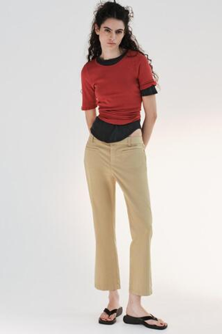 ZARA ФУТБОЛКА С ЭФФЕКТОМ ПОТЕРТОСТИ, КРАСНЫЙ