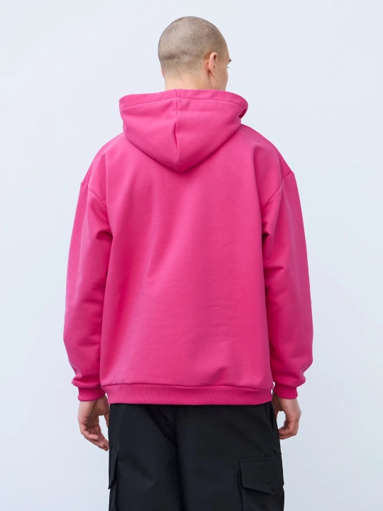 Худи оверсайз с начесом (малиновый)