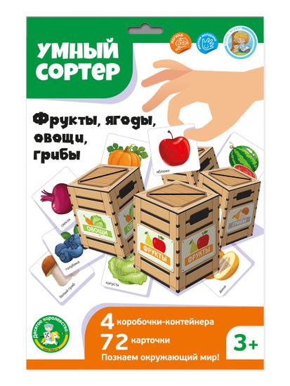Игра развивающая Умный сортер "Фрукты, ягоды, овощи, грибы"