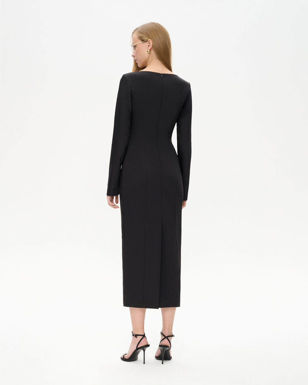 Платье миди из костюмной ткани