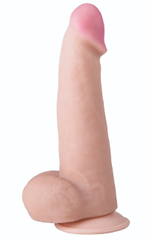 Телесный фаллоимитатор из реалистичного на ощупь материала - 18,6 см. (Цвет: телесный)