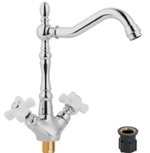E212-3 Florentia Смеситель для кухни с керамической ручкой с гайкой хром