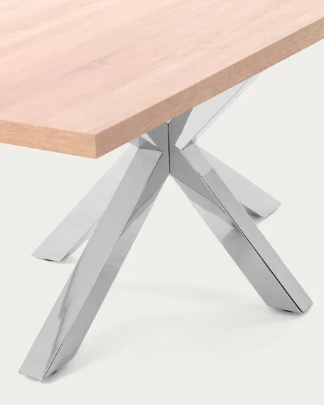 Стол обеденный Arya натуральный на хромированных ножках 200x100